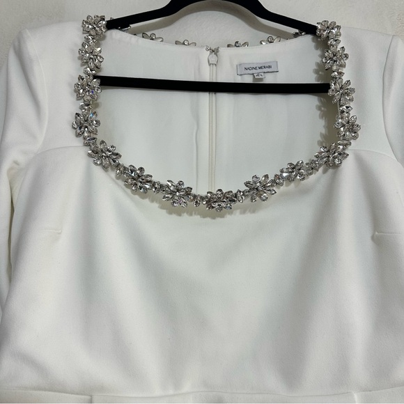NADINE MERABI Kimberly Rhinestone Mini Dress, Size 12 US - Picture 8 of 9